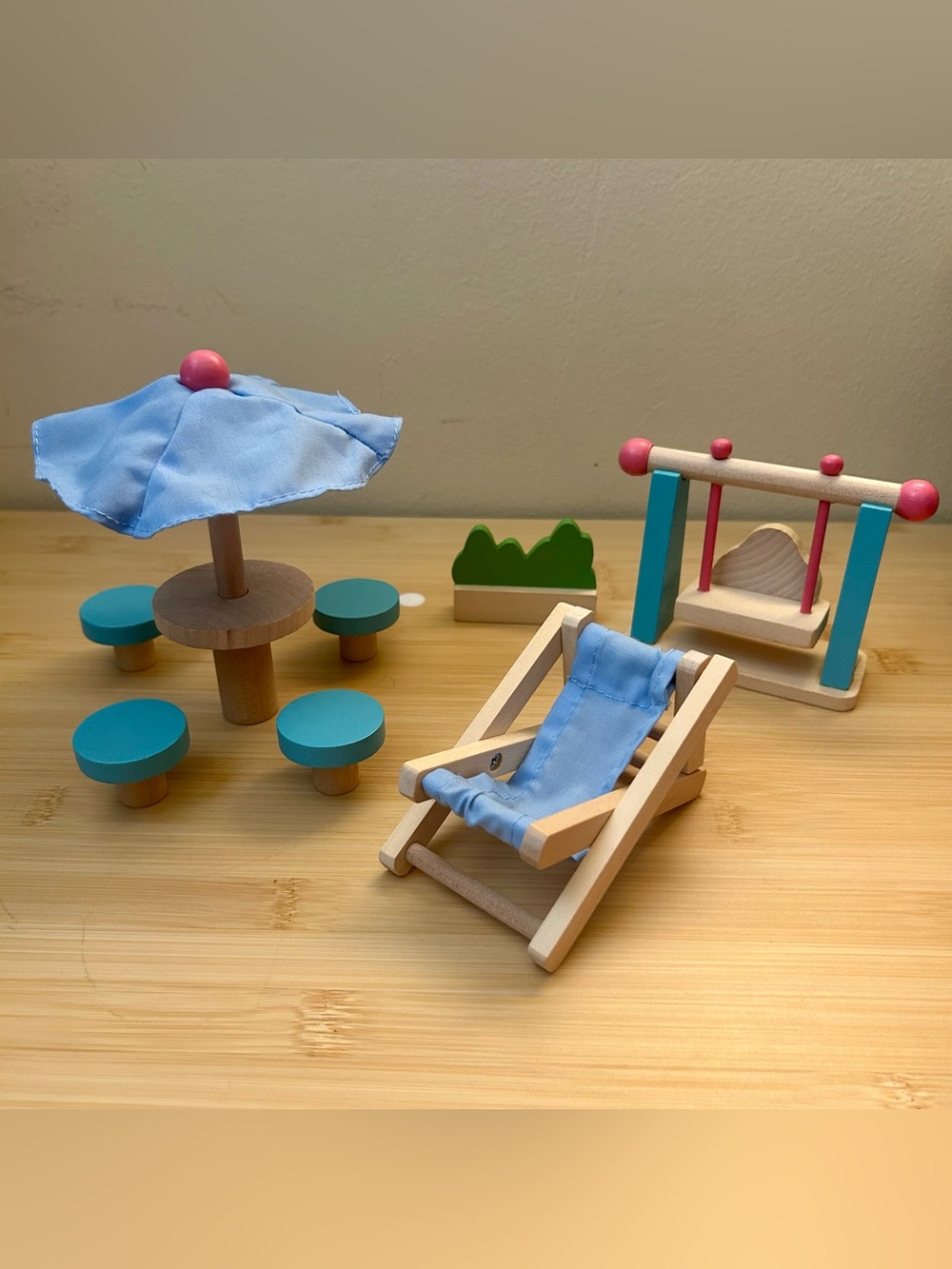 Dollhouse Playful Patio Set by Imagination Generation Wood Wooden Toy Miniature